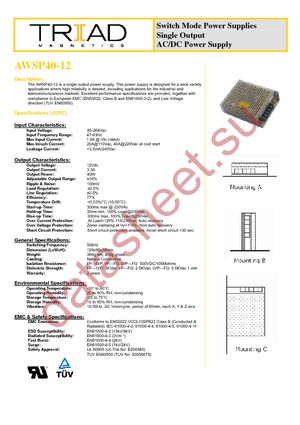 AWSP40-12 datasheet  